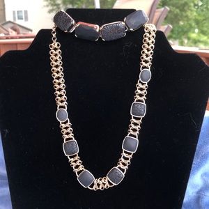 Liz Claiborne necklace and bracelet set black gold